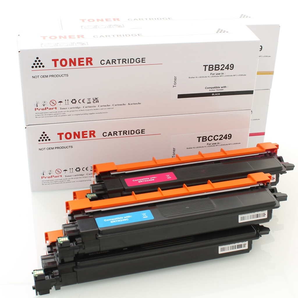 ⬛🟦🟥🟨Compatible TN249 Kit 4 toners ( BK, C, M, Y )