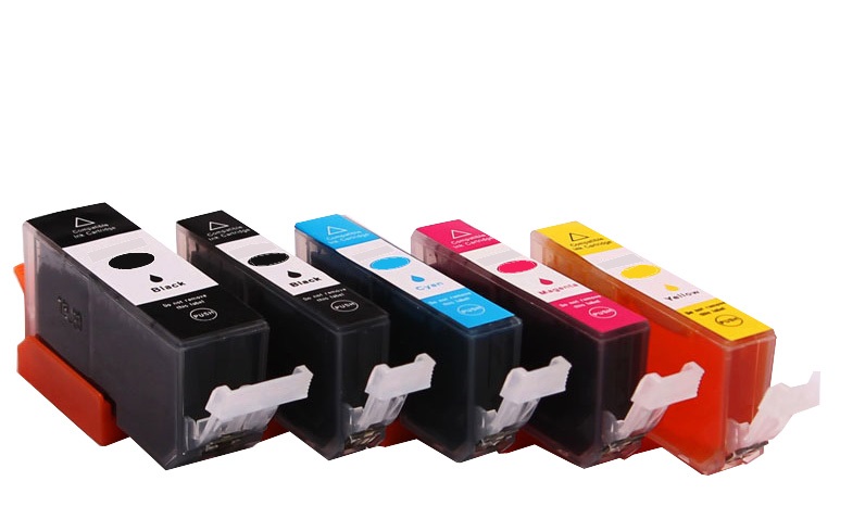 ⬛🟦🟥🟨⬛Kit 5 encres compatibles Canon PGI‑550XL / CLI‑551XL – BK C M Y - ELIOS