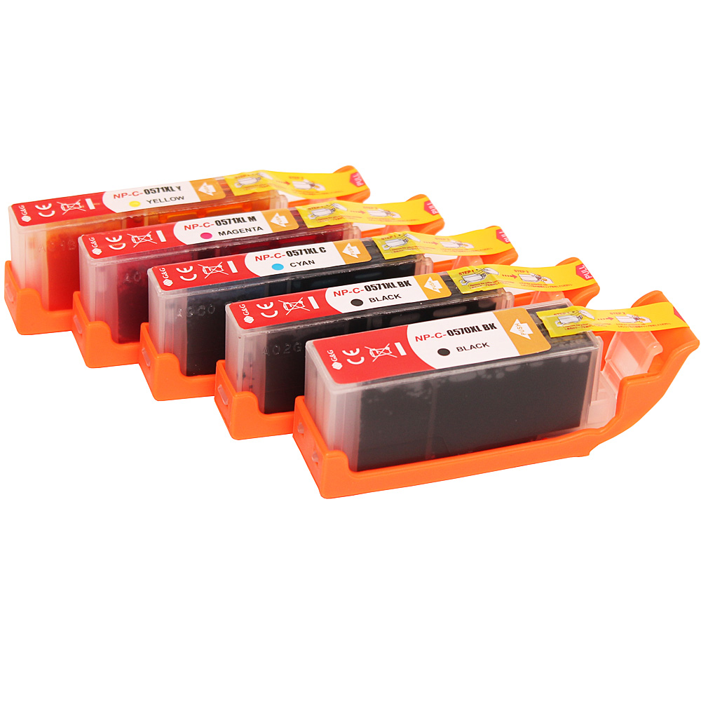 Compatible 570XL 571XL BK C M Y kit 5 cartouches ( Remplace Canon PGI570, CLI571 BK C M Y, PGI570XL, CLI571XL BK C M Y )