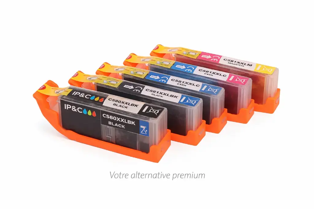 ⬛🟦🟥🟨Kit 5 encres compatibles Canon 580XXL / 581XXL – Haute capacité - ELIOS