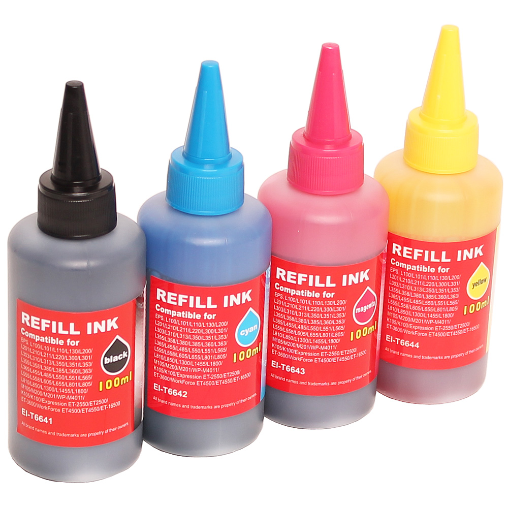 Elios ECOTANK T664X ( Remplace Epson T6641, T6642, T6643, T6644 ) - 4x100 ML