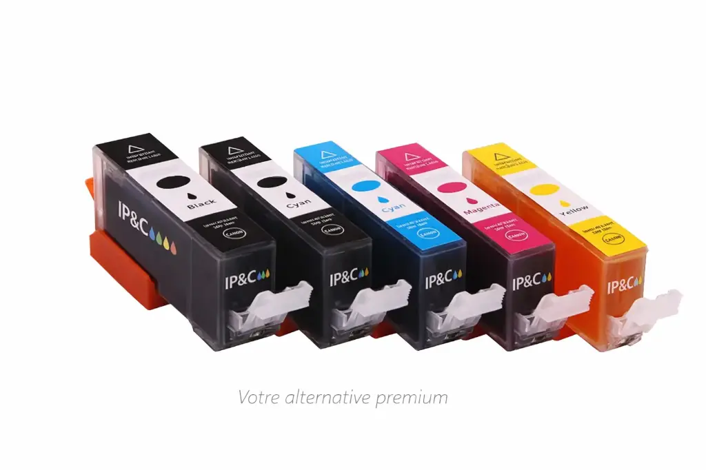 ⬛🟦🟥🟨⬛Kit 5 cartouches compatibles Canon PGI‑520 / CLI‑521 – BK C M Y - ELIOS
