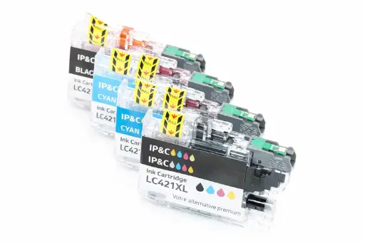 [LC421] ⬛🟦🟥🟨Kit 4 encres compatibles Brother LC421XL – Noir + Cyan + Magenta + Jaune