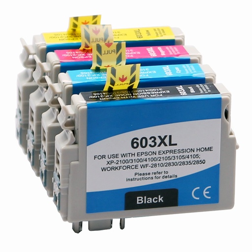 [EI-603XL] ⬛🟦🟥🟨Compatible 603XL Kit 4 encres ( Remplace Epson 603 / 603XL )