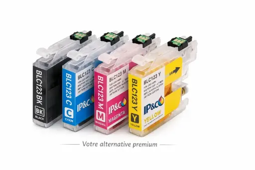 ⬛🟦🟥🟨Cartouche compatible Brother LC123 Kit 4 encres – ELIOS