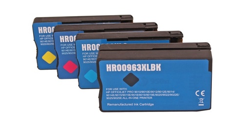 Compatible 963XL kit 4 encres BK-C-M-Y ( Remplace HP963 - 963XL )