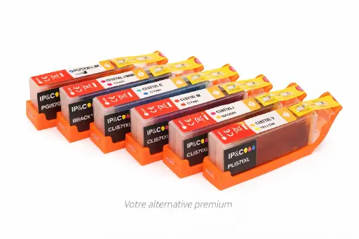 ⬛🟦🟥🟨Kit 5 encres compatibles Canon 570XL / 571XL – Haute capacité - ELIOS