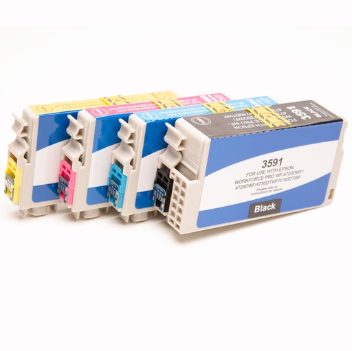Compatible 35XL BK C M Y kit 4 cartouches ( Remplace Epson 35 BK, C, M, Y, 35XL BK, C, M, Y )