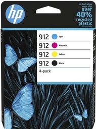 HP 912 kit 4 encres BK : 8,3ml / Couleurs 2,9ml